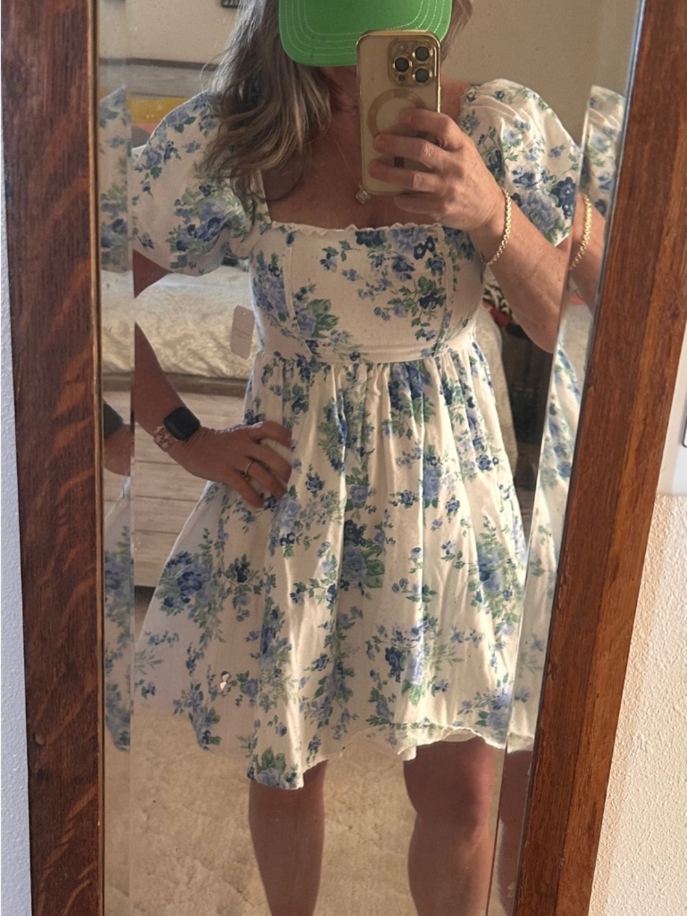 Altar'd State Cream and Blue Floral Mini Dress XS- Bridal Events!